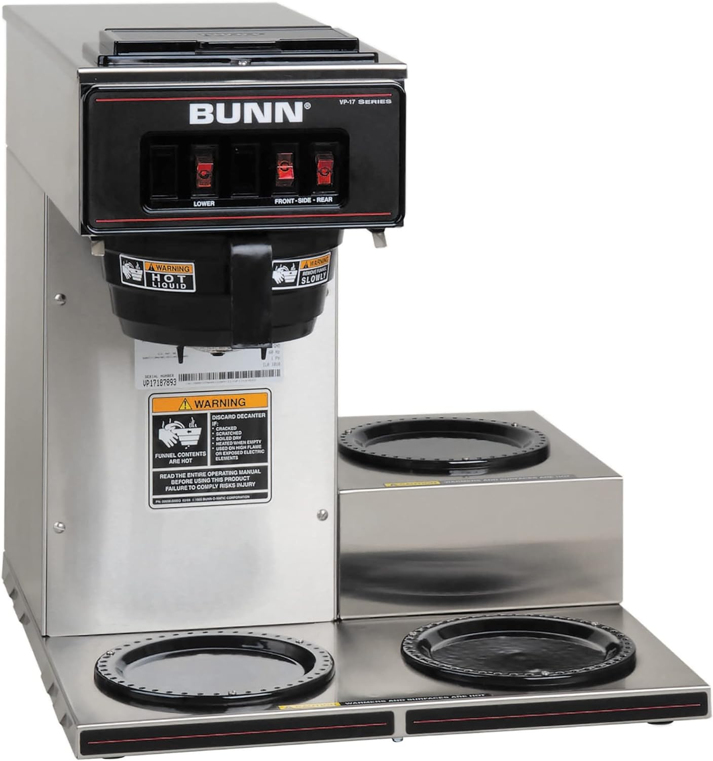 BUNN VP17-3, 12-Cup Low Profile Pourover Commercial Coffee Maker: A Reliable Brewing Solution
